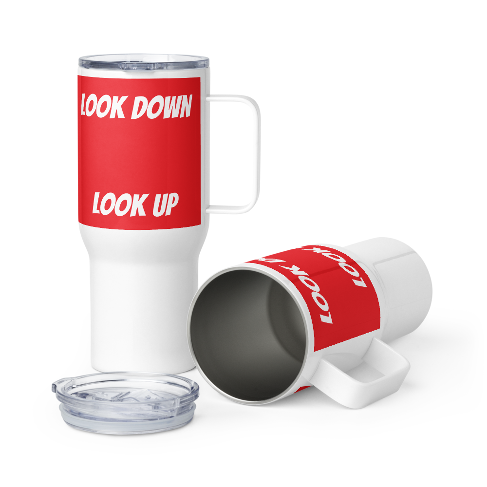 look up look down insulated mug